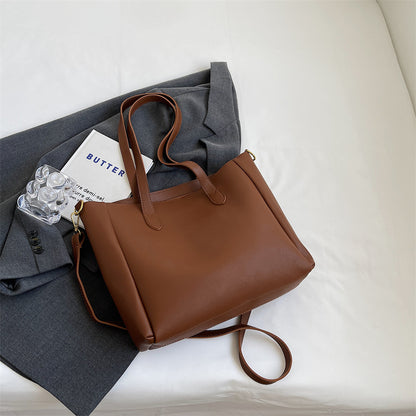 Spacious Soft Leather Tote Bag Acalora