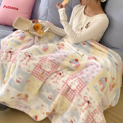 Cozy Plush Cartoon Dog-Themed Throw Blanket