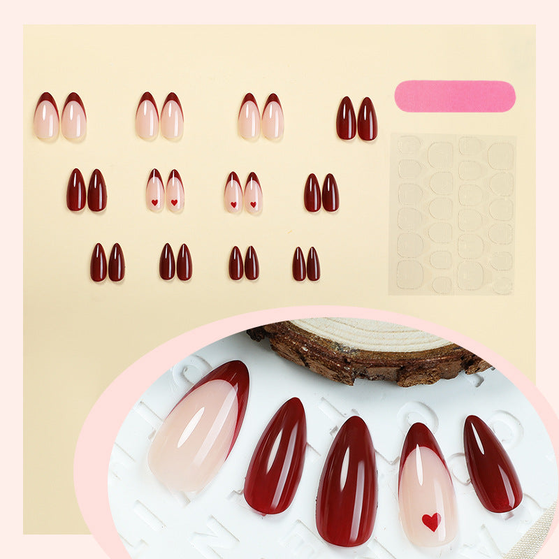 Press-On Nail Art Collection with Heart and Ombre Designs Acalora