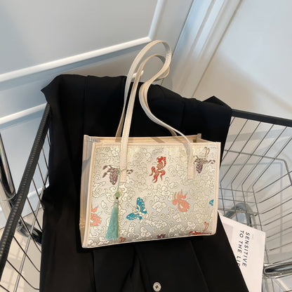 Embroidered Butterfly Pattern Handbag Acalora