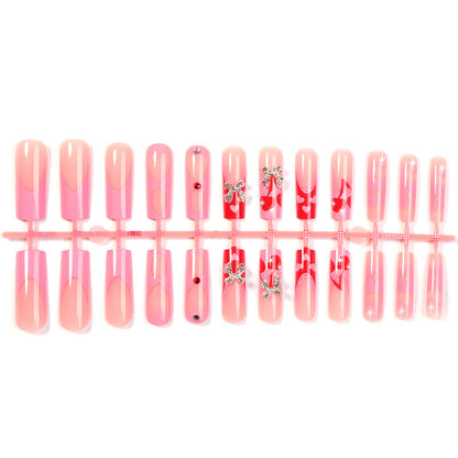 Premium Decorative Press-On Nail Art Set with Rhinestones and Unique Patterns Acalora