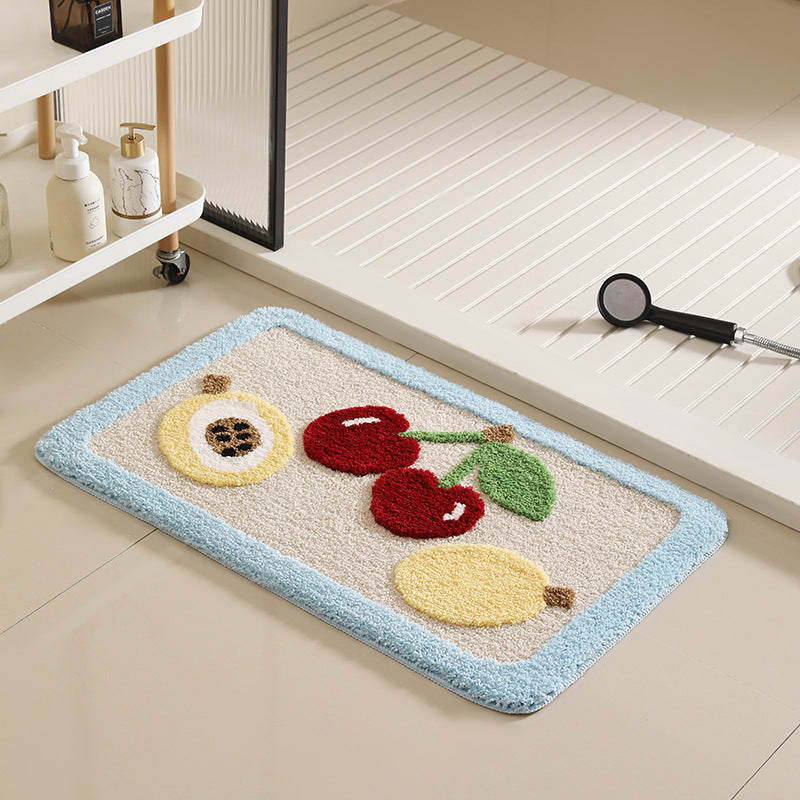 Decorative Fruit-Themed Bath Rug
