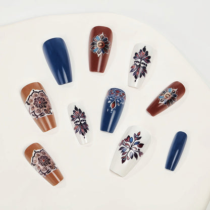 Artificial nails in elegant floral design Acalora