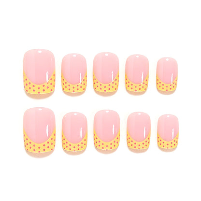 Stylish Polka Dot French Tip Nail Art Set Acalora