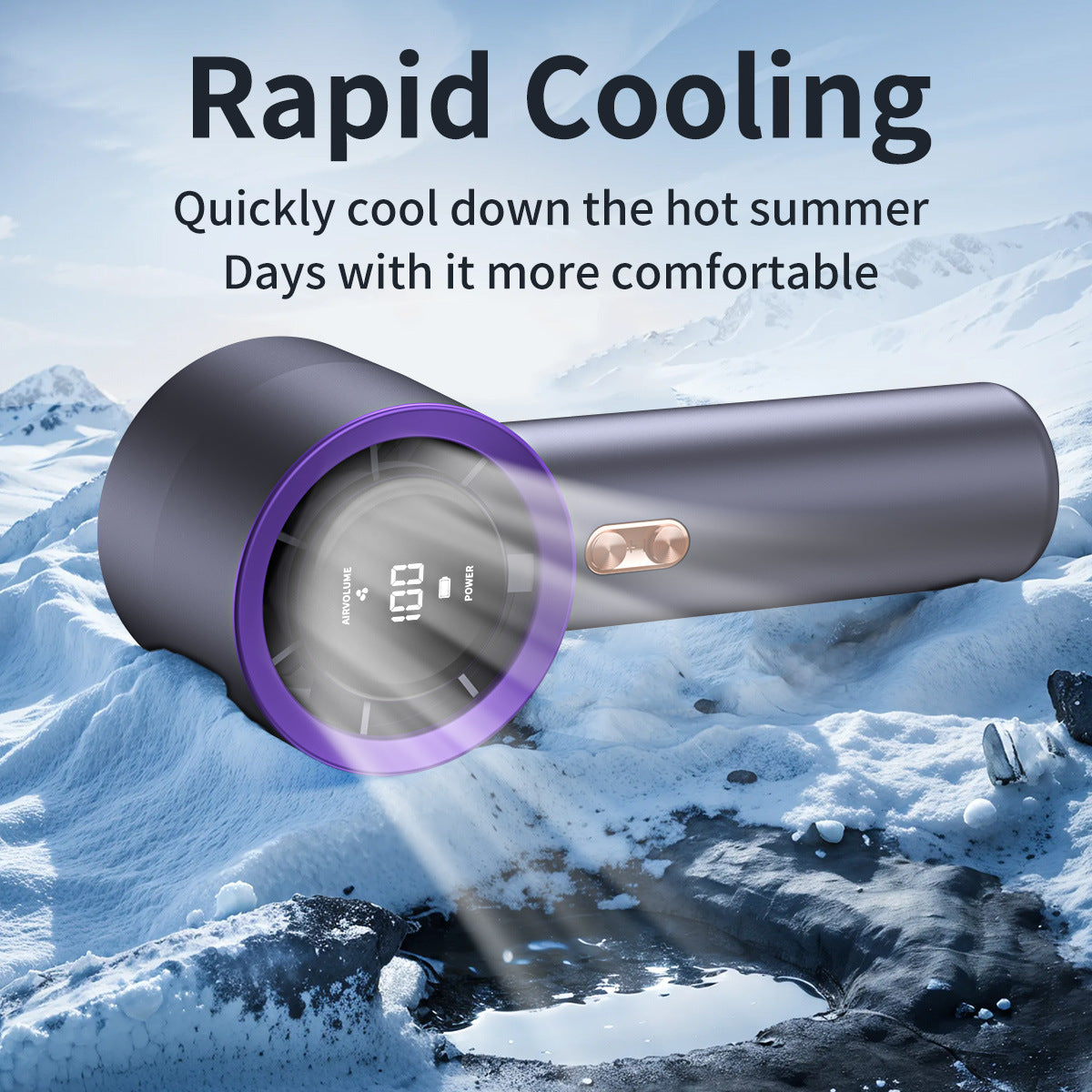 Unisex nan cordless portable high-speed handheld fan with digital display and USB-C fast charging Brehn