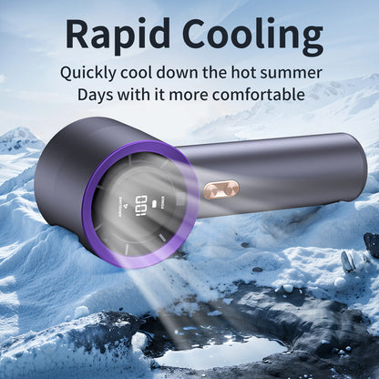 Unisex nan cordless portable high-speed handheld fan with digital display and USB-C fast charging Brehn