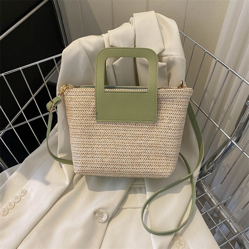 Modern Textured Woven Handheld Bag Acalora