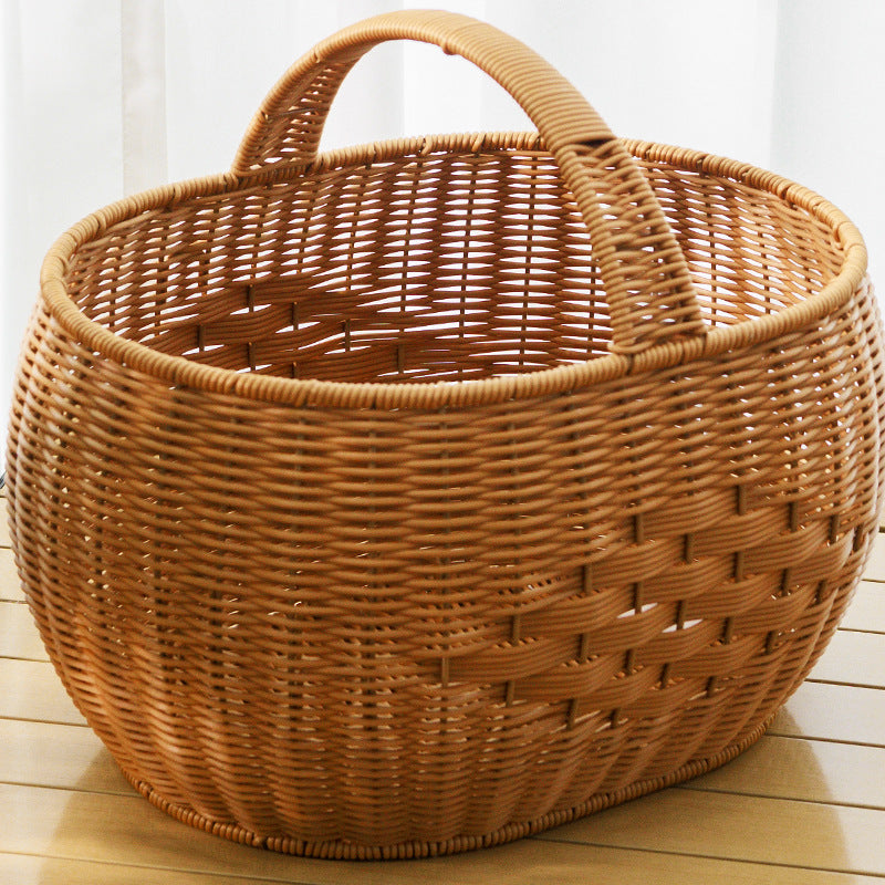 Handwoven Storage Basket with Handle Acalora