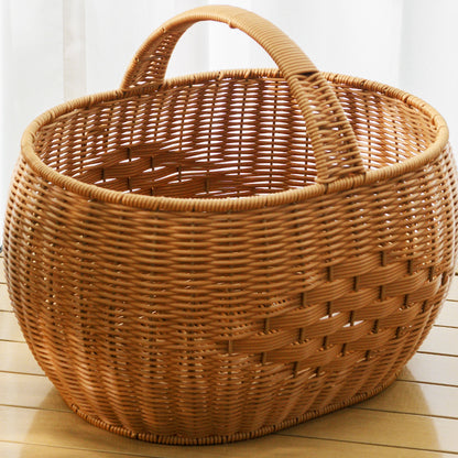 Handwoven Storage Basket with Handle Acalora