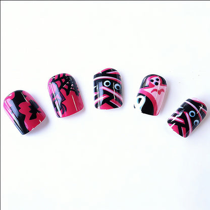 Acrylic nail set with Halloween motif and creative designs Acalora