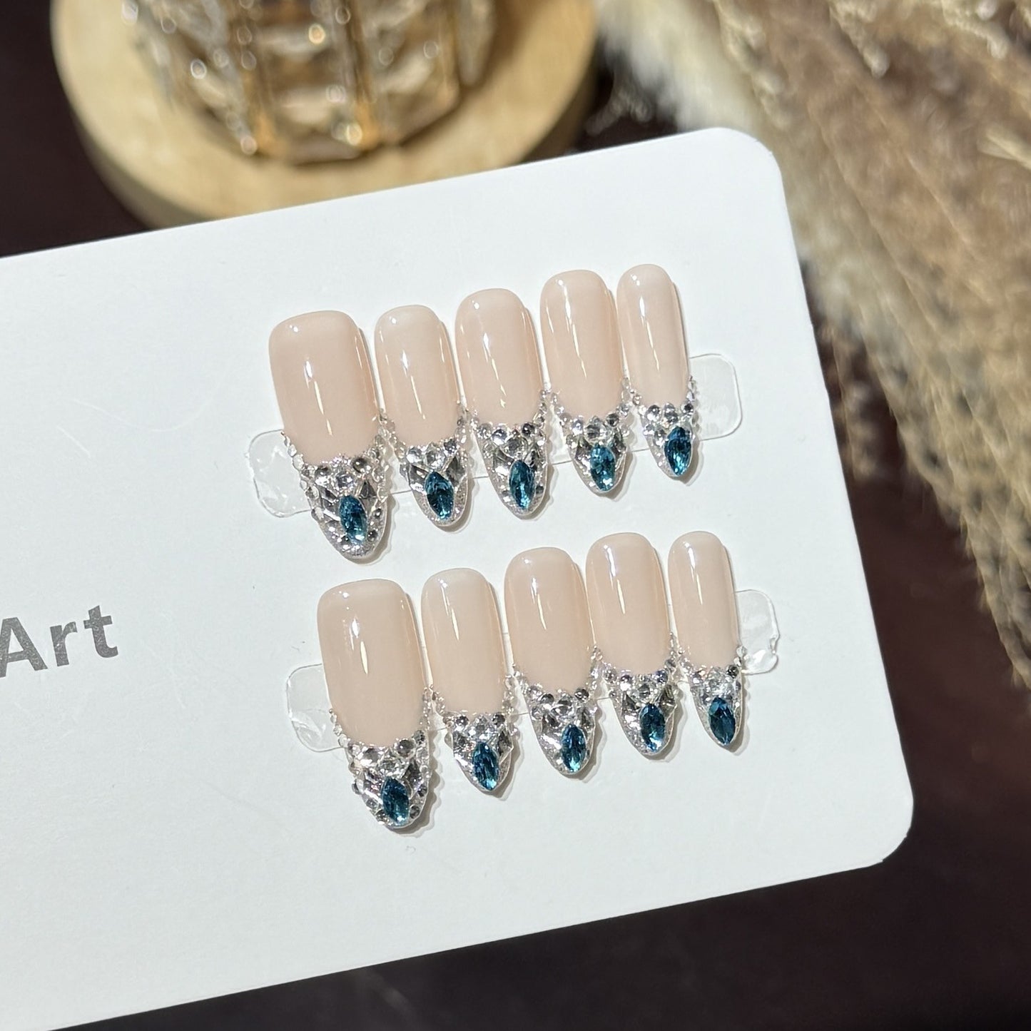 Elegant Rhinestone-Accent Press-On Nail Set Acalora