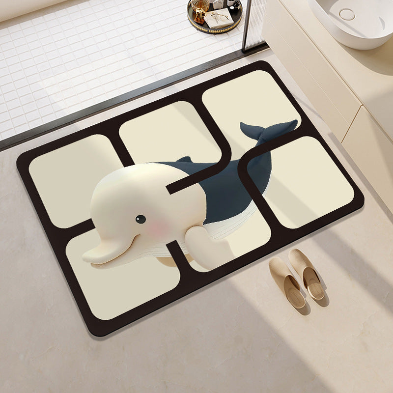 Mermaid-Themed Memory Foam Bath Mat Acalora