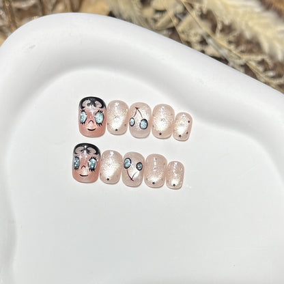 Playful Cherry-Themed Press-On Nail Set Acalora