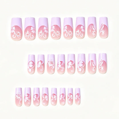 Floral Accent Press-On Nail Art Set Acalora