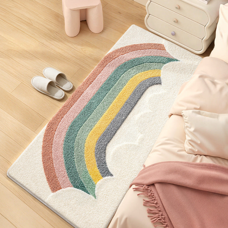 Textured Rainbow Bath Rug