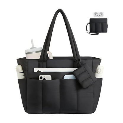 Spacious Quilted Work Tote Acalora