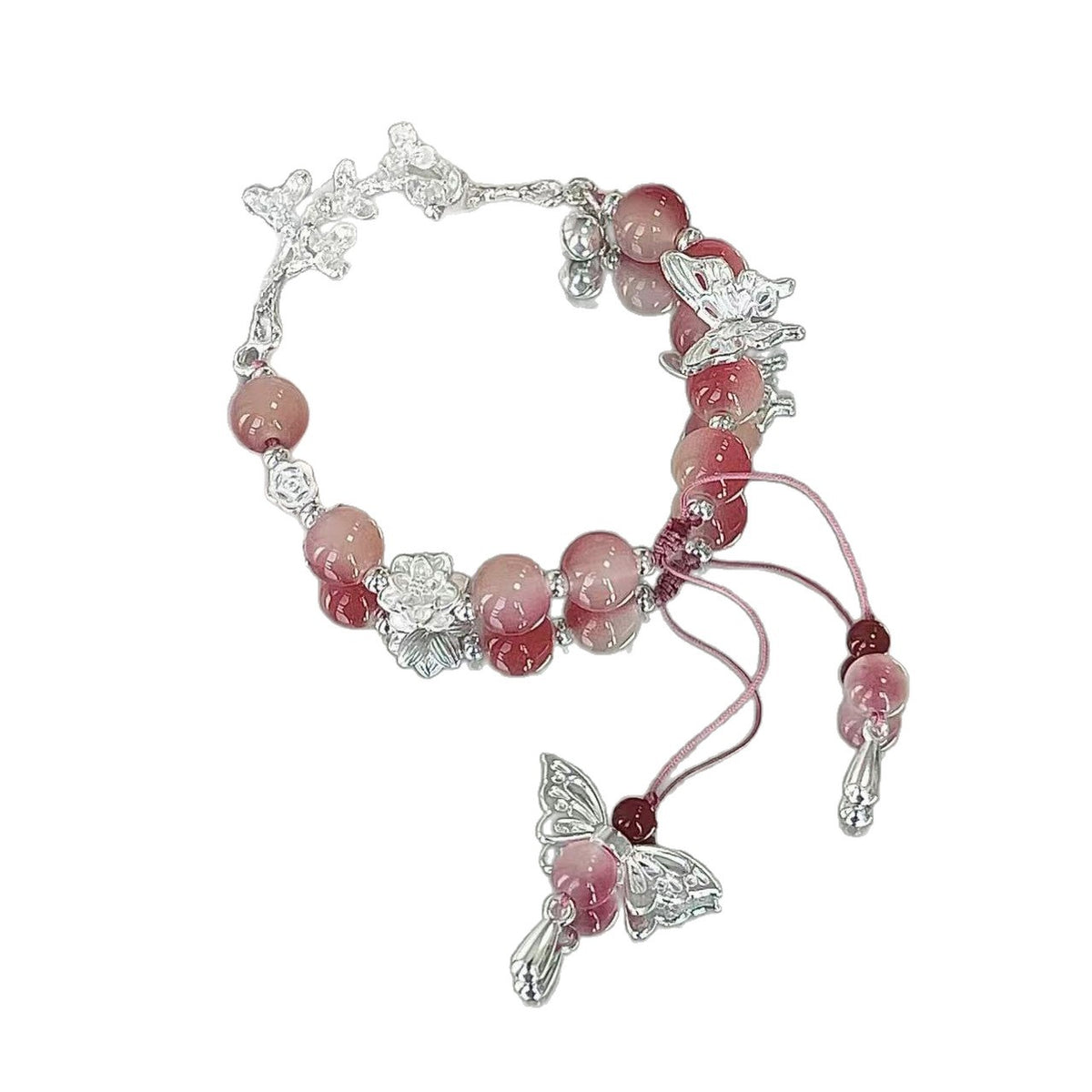 Handmade Floral Butterfly Charm Bracelet Acalora