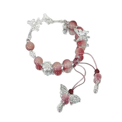 Handmade Floral Butterfly Charm Bracelet Acalora