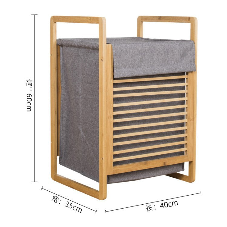 Laundry basket with bamboo frame and fabric insert Acalora
