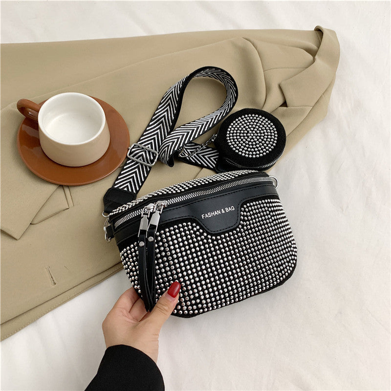Stylish Rhinestone Embellished Mini Crossbody Bag Acalora