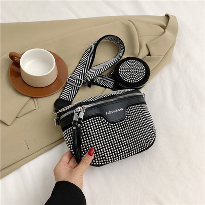 Stylish Rhinestone Embellished Mini Crossbody Bag Acalora