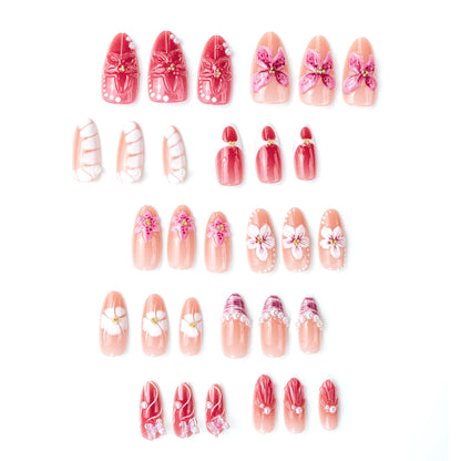 Creative Nail Art Set with Floral Accents Acalora
