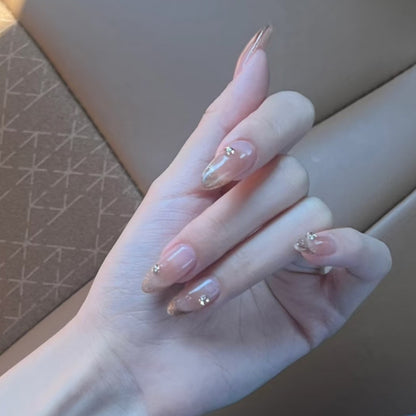 Elegant Glitter-Accent Press-On Nail Set Acalora