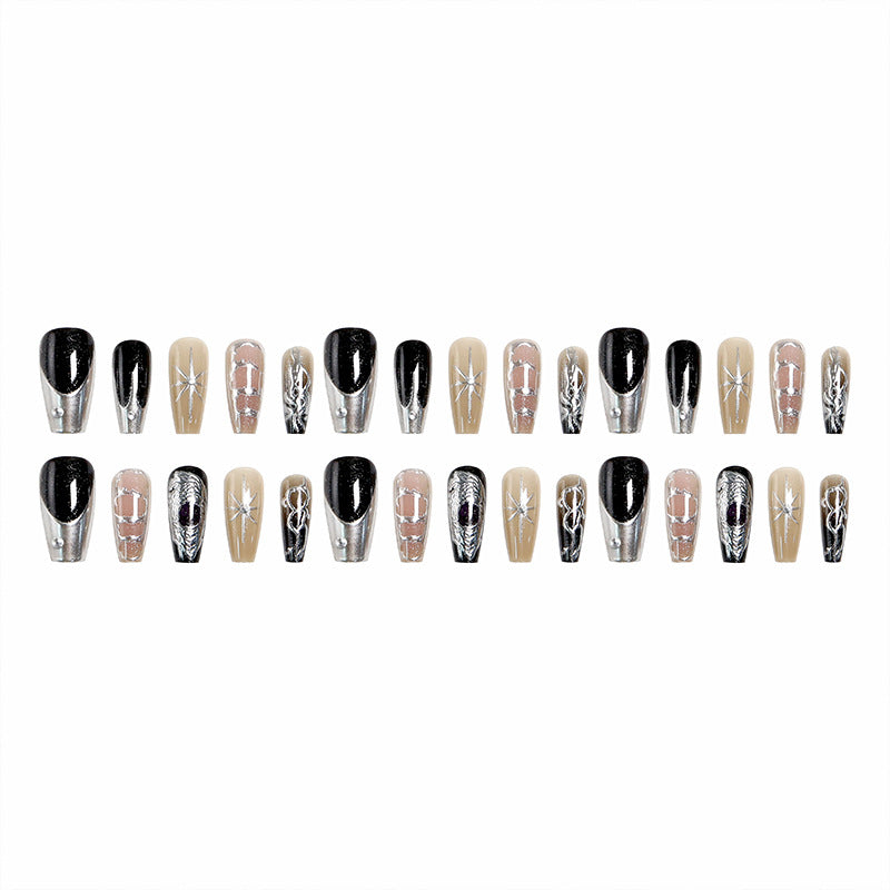 Artificial nail set with elegant glitter and design accents Acalora