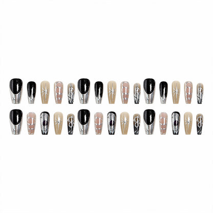 Artificial nail set with elegant glitter and design accents Acalora