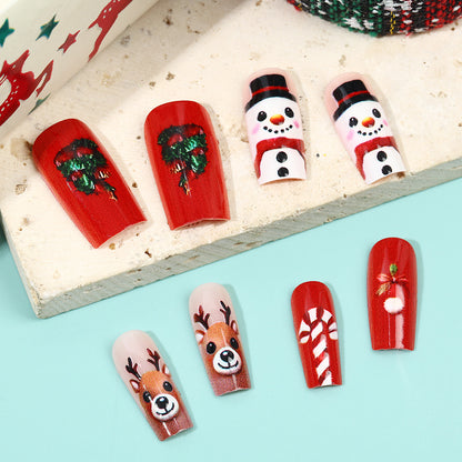 Festive artificial nails in Christmas design Acalora