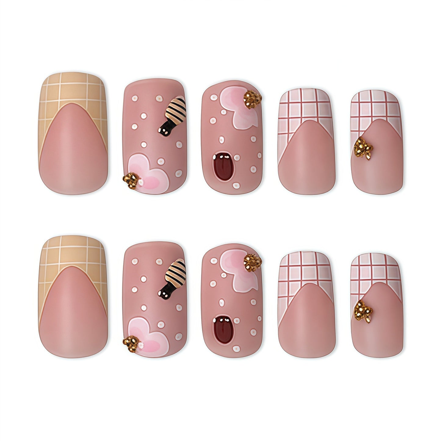 Artistic Floral Press-On Nail Set Acalora