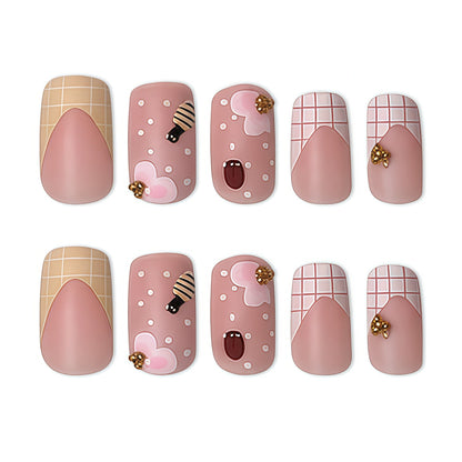 Artistic Floral Press-On Nail Set Acalora
