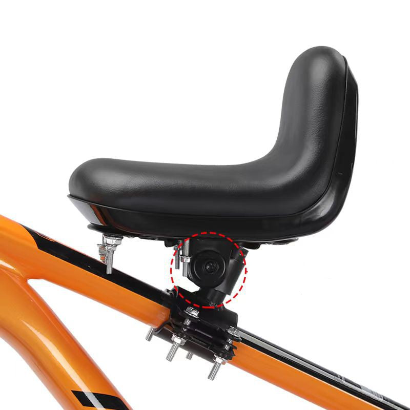front-mounted child bike seat with adjustable footrests padded safety rails Bowlift