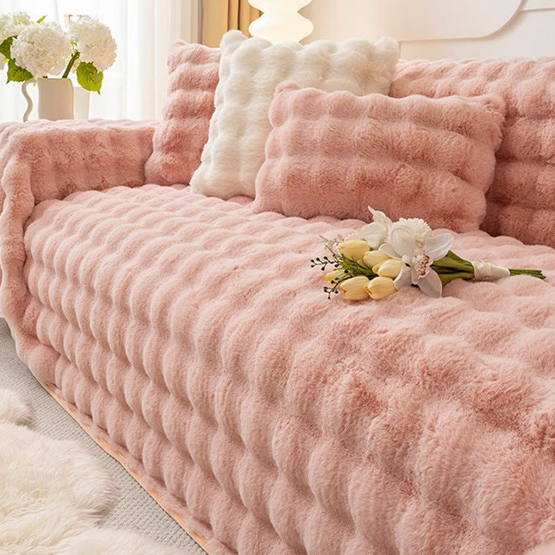 Plush Textured Sofa Cover