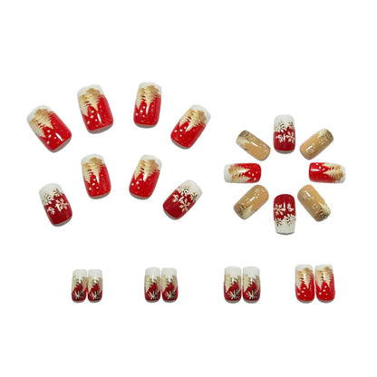 Christmas art nails with festive winter design Acalora