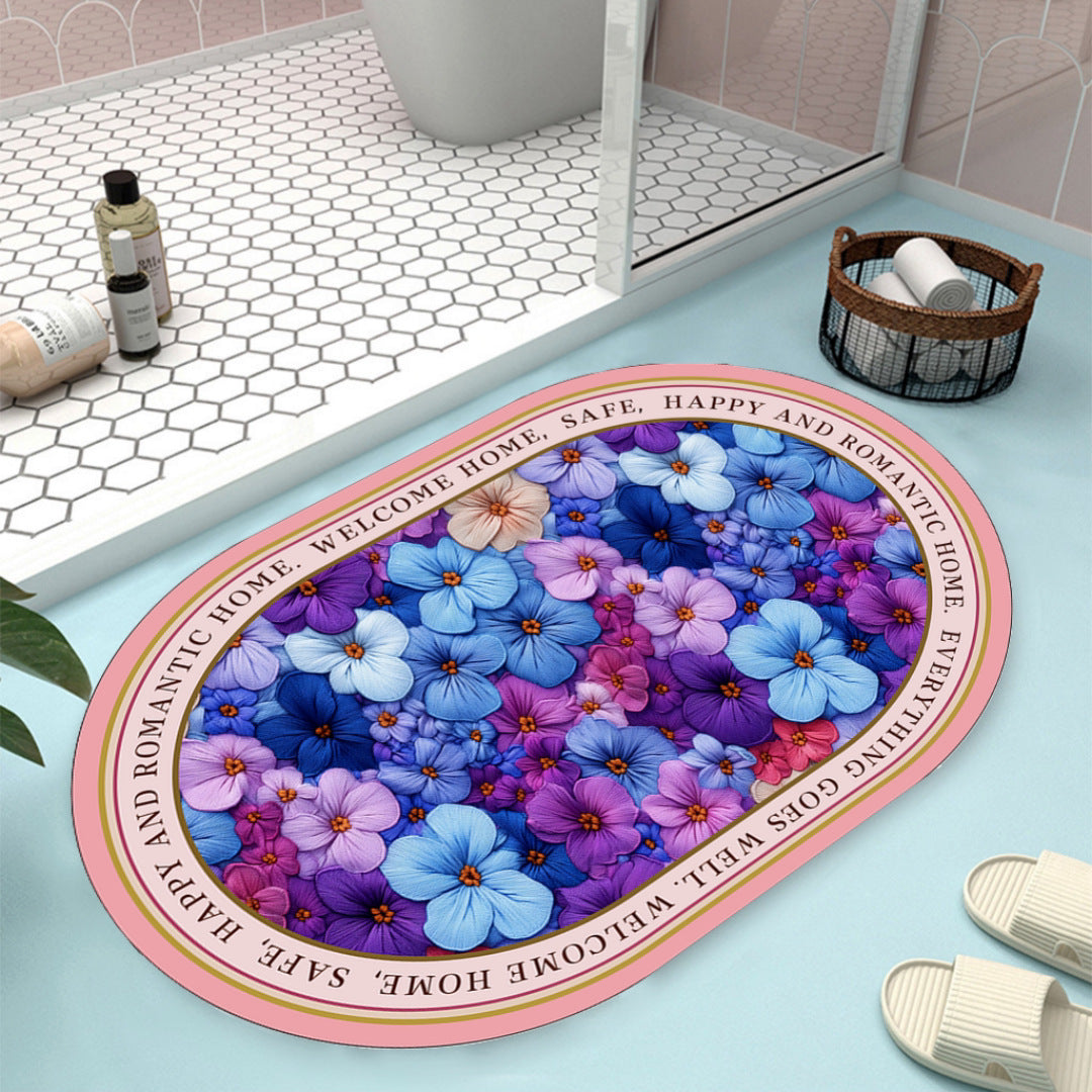 Floral Design Bath Mat