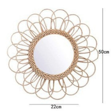 Decorative Wall Mirror Made of Rattan Acalora