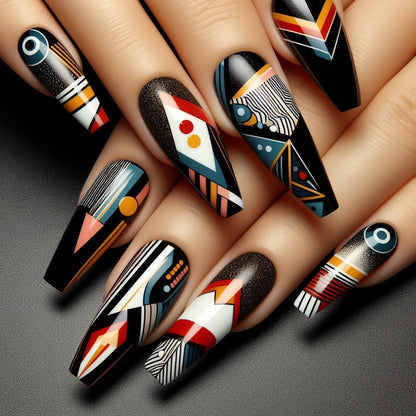Artificial nails with creative tribal design Acalora