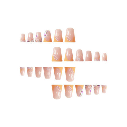 Floral Rhinestone Press-On Nails Acalora