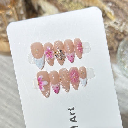 Floral Accent Press-On Nail Art Set Acalora