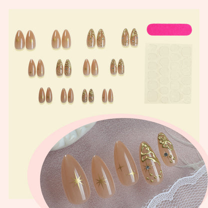 Premium Press-On Nail Set with Intricate Star and Decorative Designs Acalora