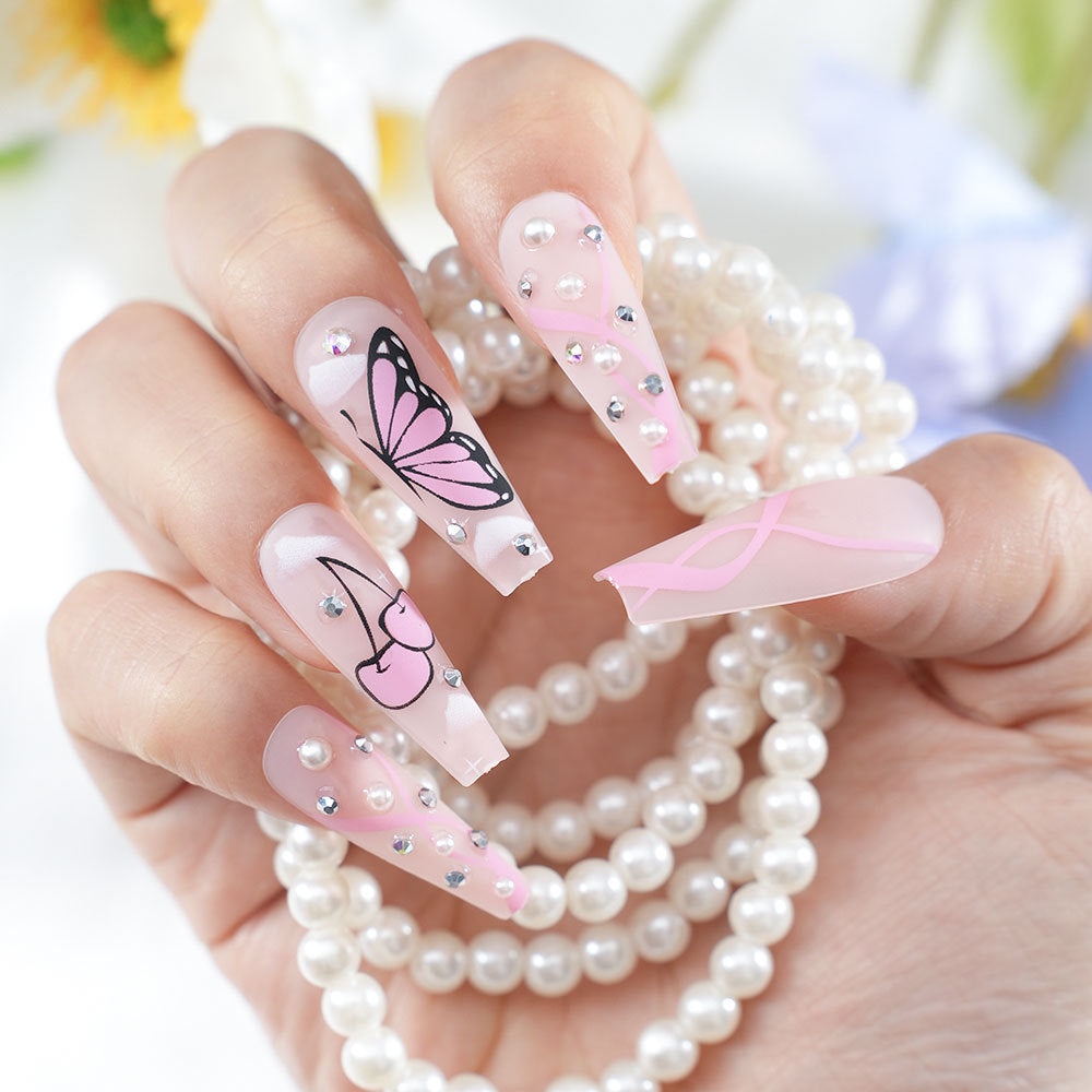 Artistic Butterfly Press-On Nail Set Acalora