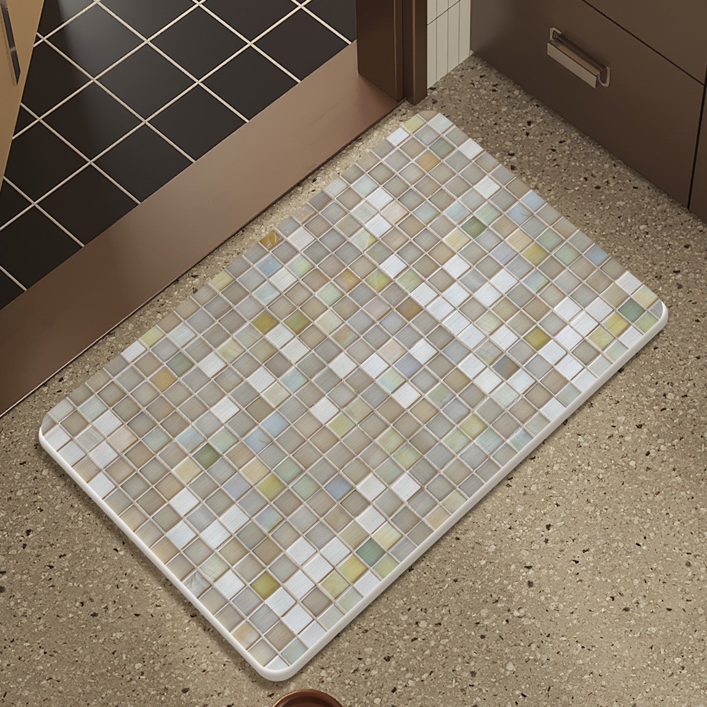Mosaic Design Bath Mat