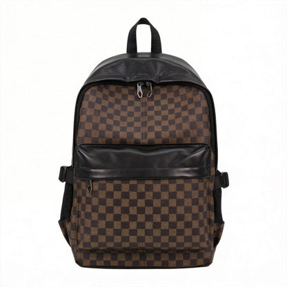 Stylish Checkerboard Pattern Backpack Acalora