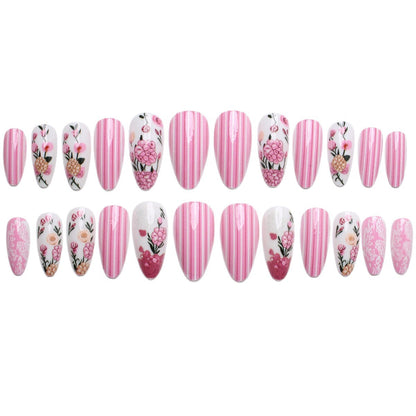 Artificial nail set with floral 3D decorations Acalora