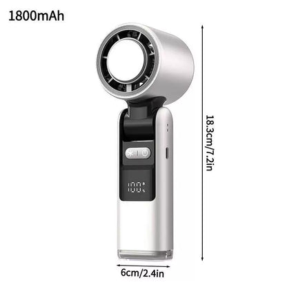 Unisex One Size rechargeable portable bladeless-style mini fan with folding head LED status indicator and high-capacity battery Kalsten
