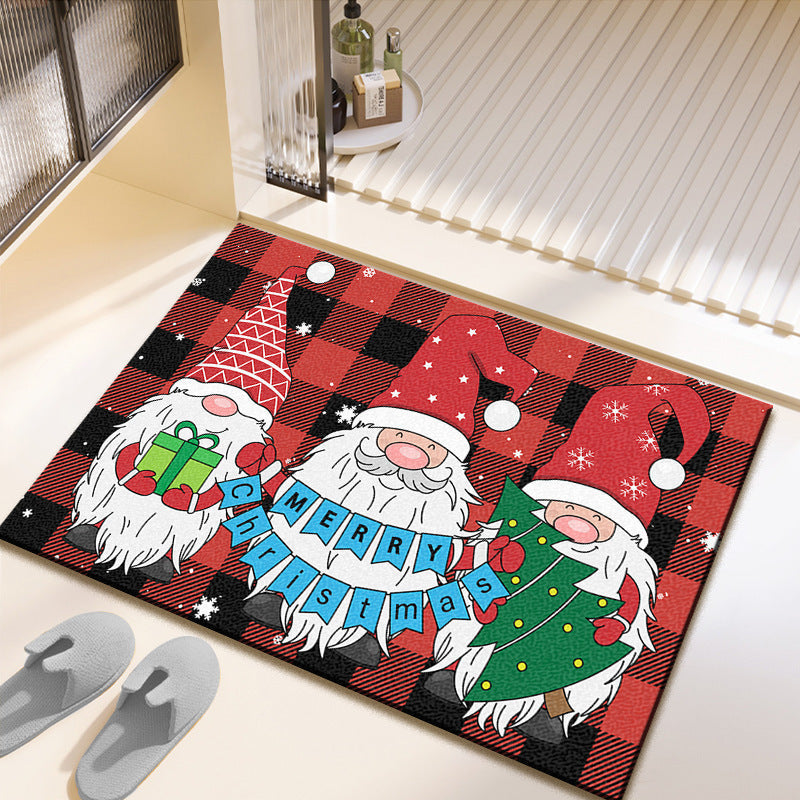 Festive Christmas-Themed Bath Mat