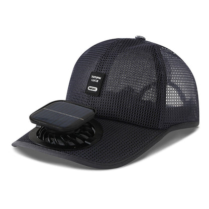 solar-powered mesh baseball cap with removable front fan Bowlift