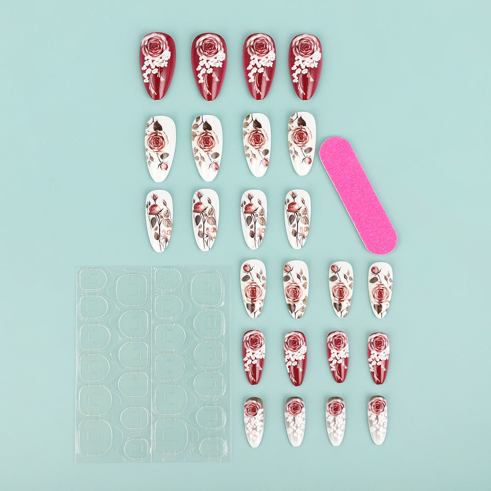 Nail art in elegant rose design Acalora
