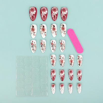 Nail art in elegant rose design Acalora
